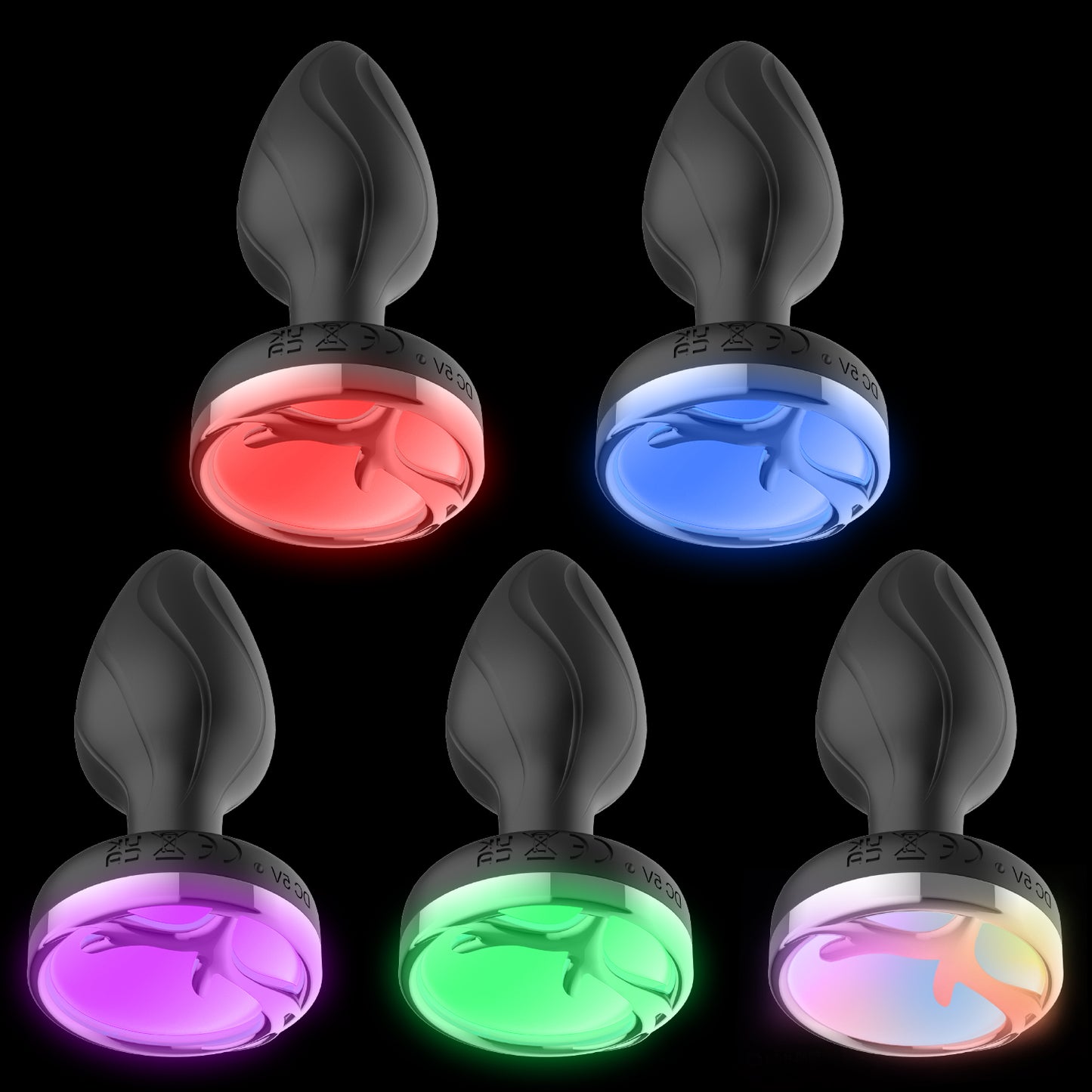 Luminous Anal Plug Vibrator Silicone Masturbator Wireless Remote