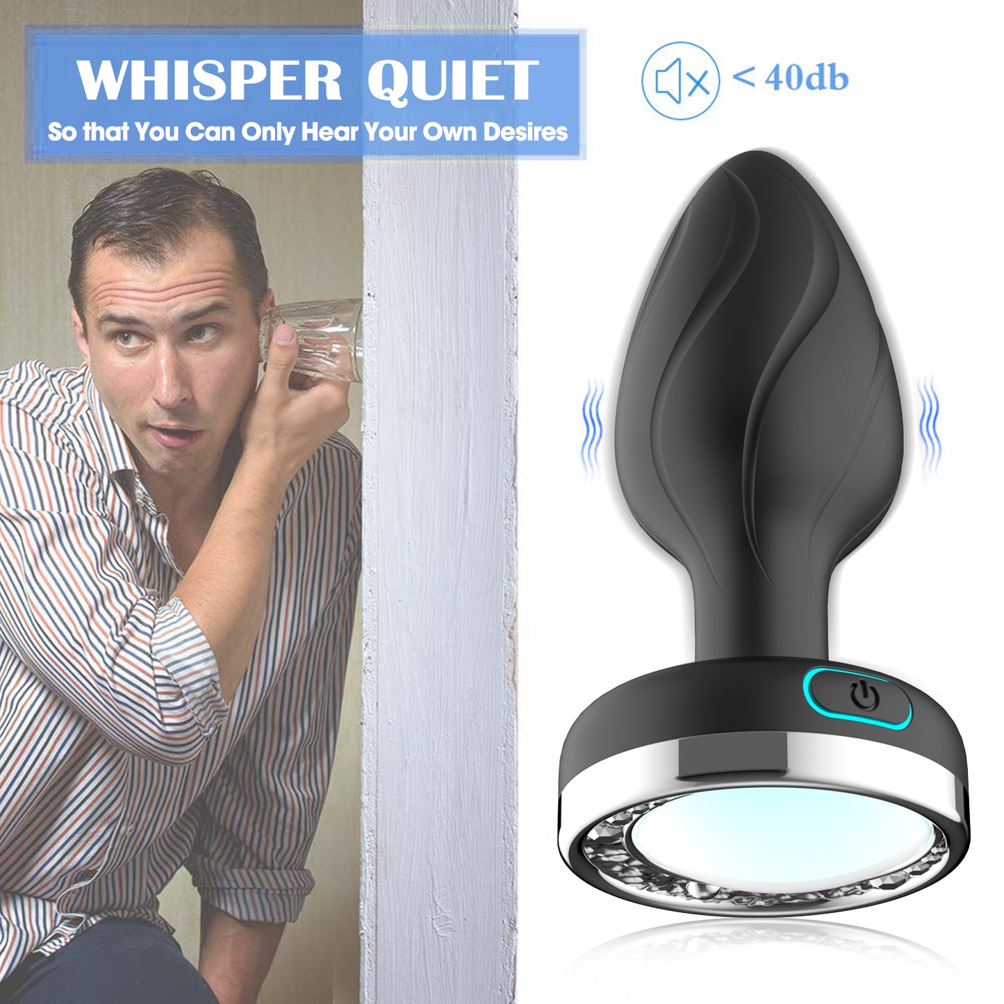 Luminous Anal Plug Vibrator Silicone Masturbator Wireless Remote