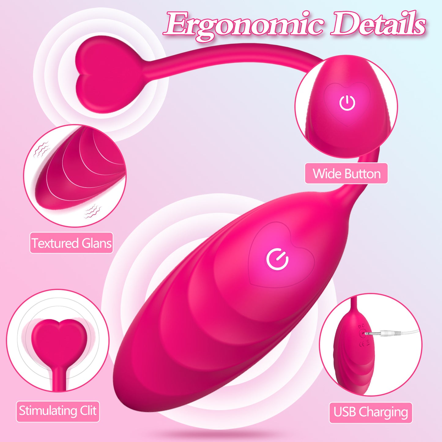 Wireless remote control tadpole sexy heart-shaped vibrator for female masturbation vibrator