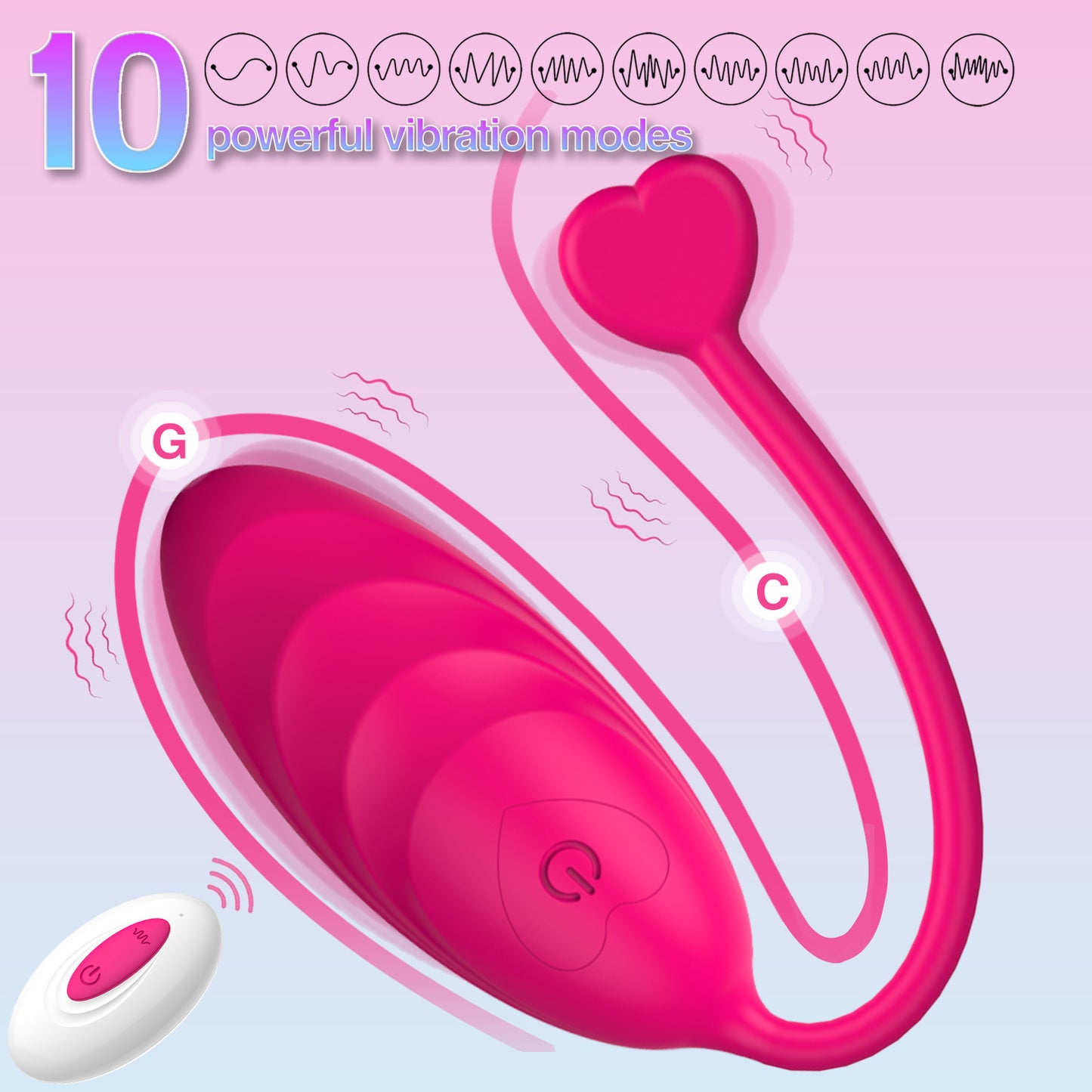 Wireless remote control tadpole sexy heart-shaped vibrator for female masturbation vibrator