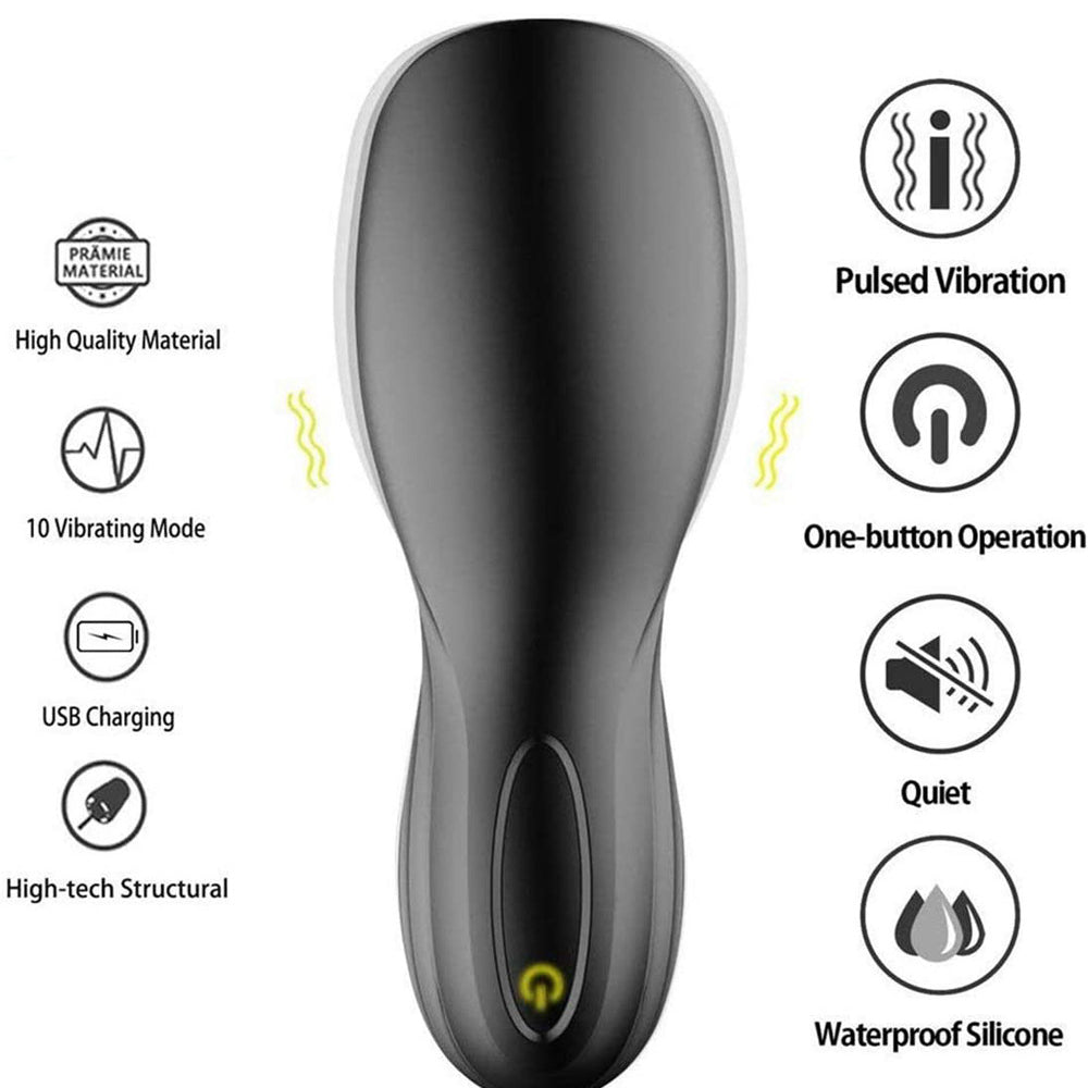 Black Shark Automatic Male Masturbator - 10 Modes Of Vibration