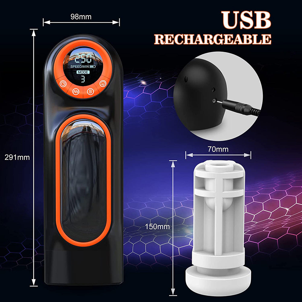 Intruder 1.0 Automatic Telescopic Sucking Vibrating Deep Throat Blowjob Pleasure Toy