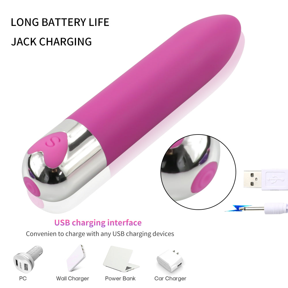 Lipstick bullet mini vibrating heart-shaped egg AV vibration massage stick rechargeable for women