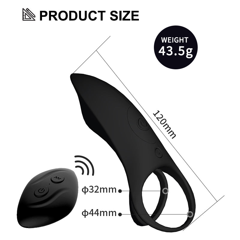 Remote control 10 frequency wearable vibrating ring double silicone lock fine ring male and female resonance clitoris ring couple sex toys masturbation device