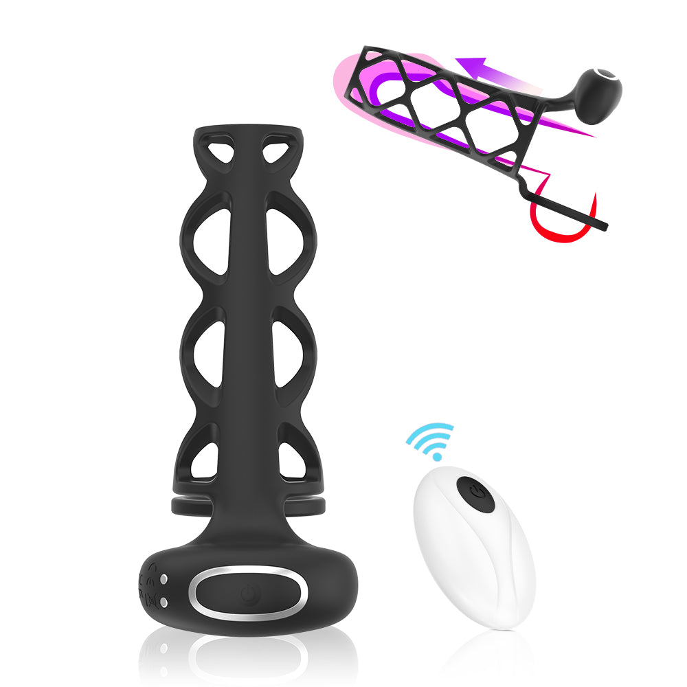 Penis net set vibrating time-delay lock fine ring for couples with APP remote control