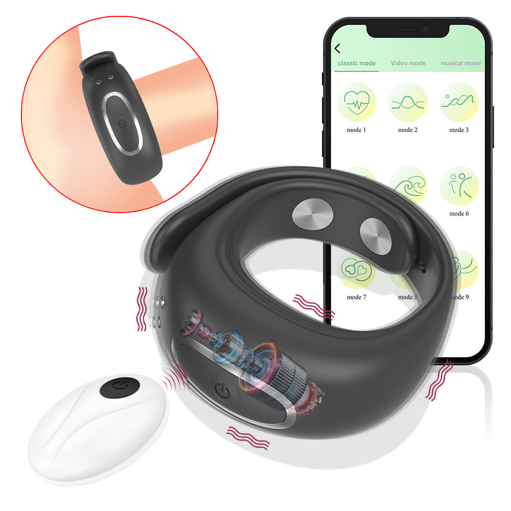 Jessie watch strap app remote control lock fine ring men's penis anti-radiation resistance complex ring couple resonance sex toys