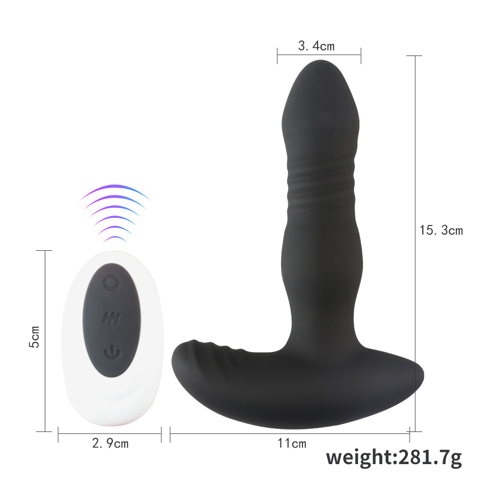 Wireless remote control prostate massager retractable anal plug for men