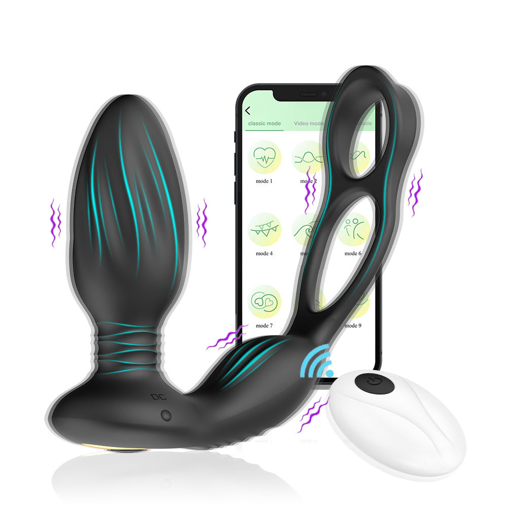 Bangladesh Double Ring Anal Plug Silicone Vibrator Sex Toy APP Remote