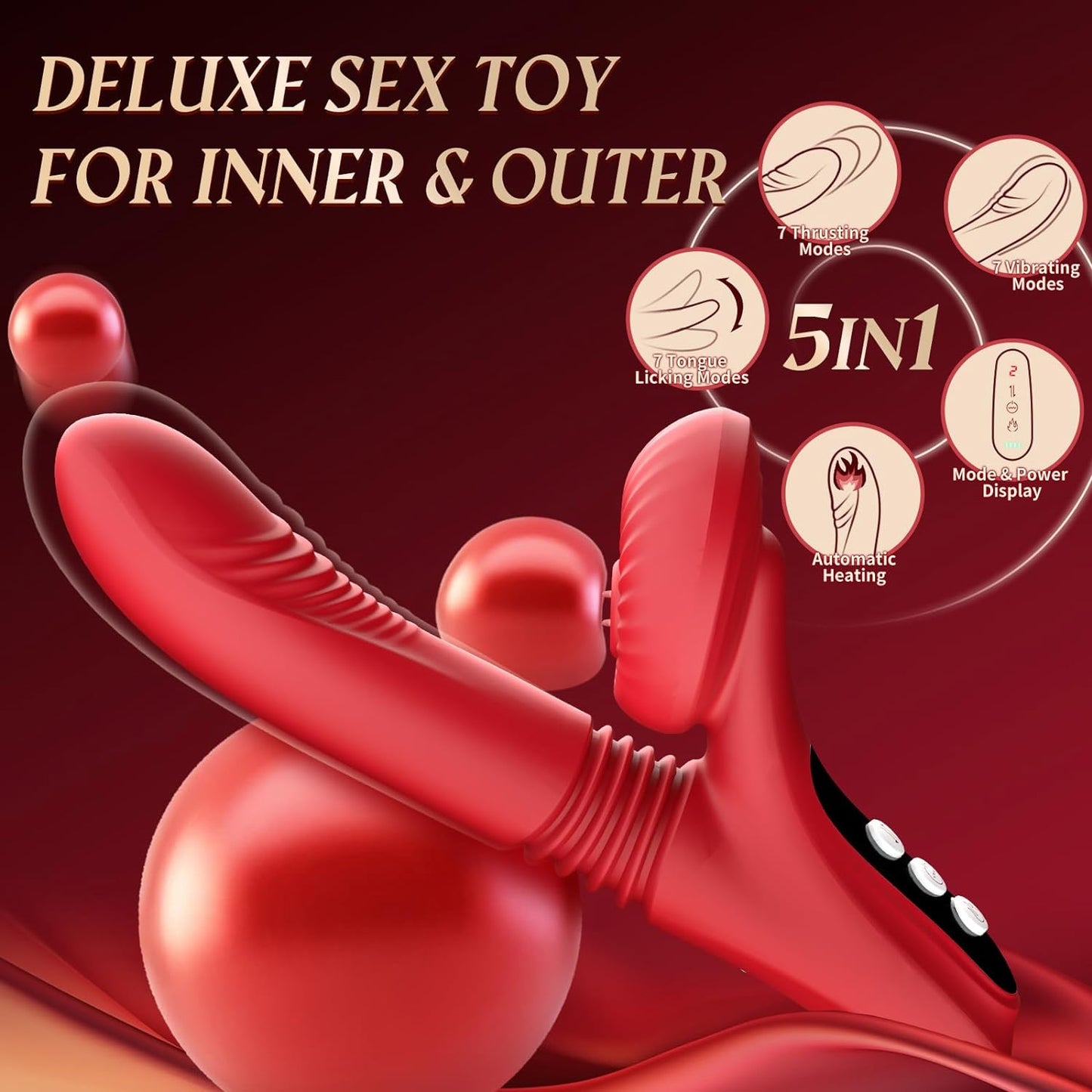 Red lips-G spot vibrator, rose toy with LCD display