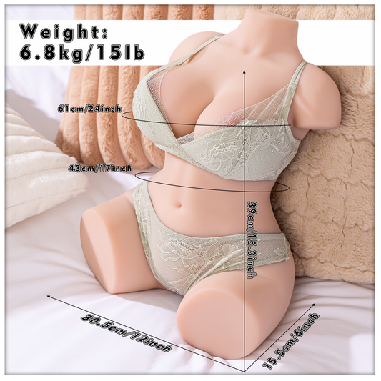 6.8kg Debby Automatischer Saug- und Vibrations Sex Torso Masturbator