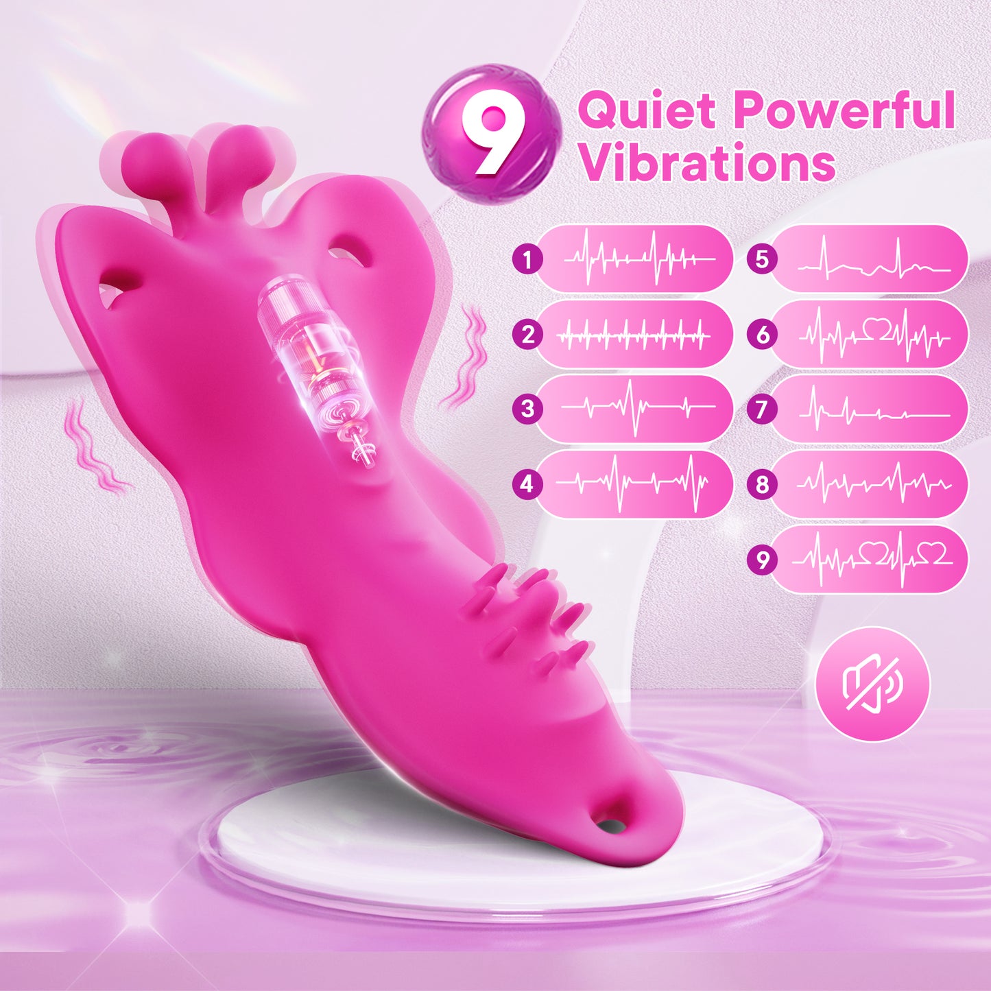 Thong Wearable Vibrator Adult Female Sex Toy, APP Controlled Clitoral Stimulator Novelty Adult Toy, 9 Vibration Modes, Mini Hidden Butterfly Vibrator Rose Sex Toy for Women and Couples