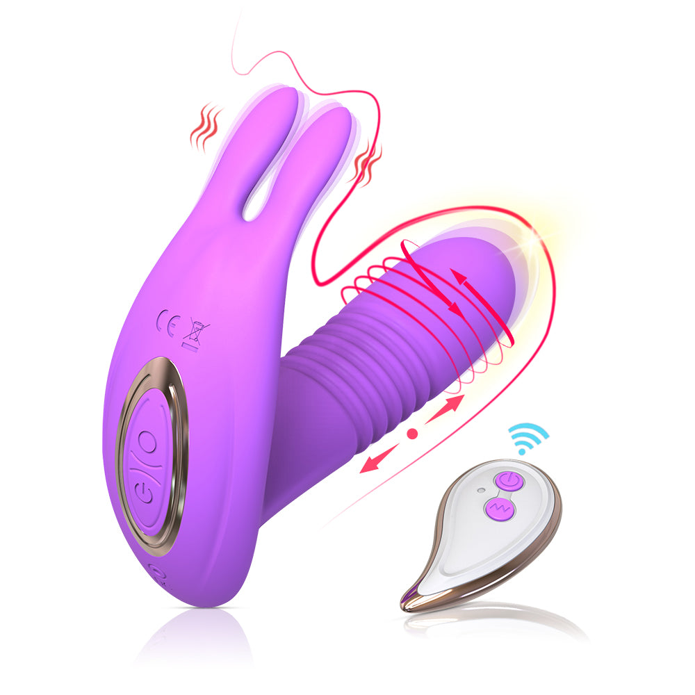 Rabbit Elf Penis Anal Plug Silicone Vibrator Wearable Sex Toys APP Remote