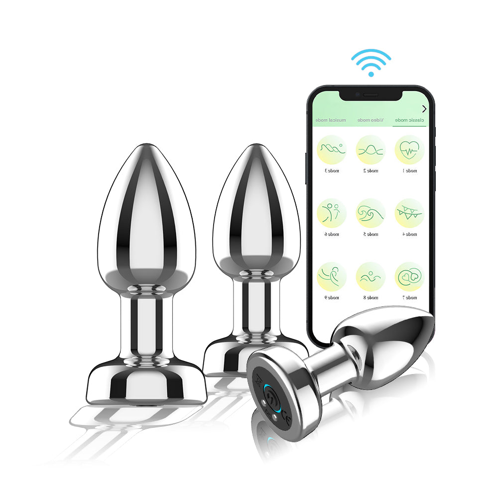 Metal Anal Plug Vibration Set For Men Charging Remote Control APP