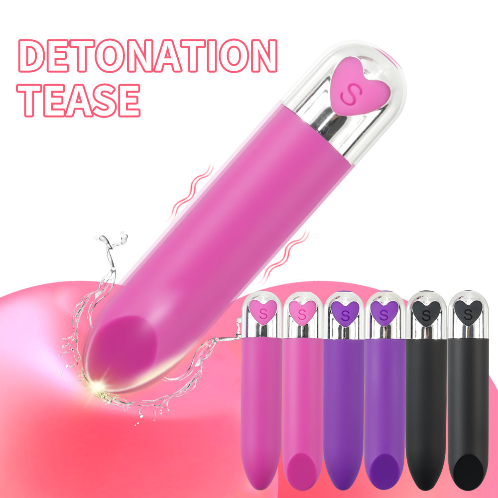 Lipstick bullet mini vibrating heart-shaped egg AV vibration massage stick rechargeable for women