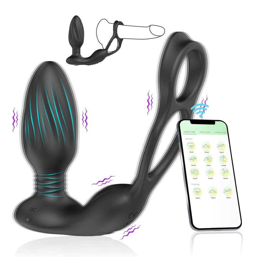 Bangladesh Double Ring Anal Plug Silicone Vibrator Sex Toy APP Remote