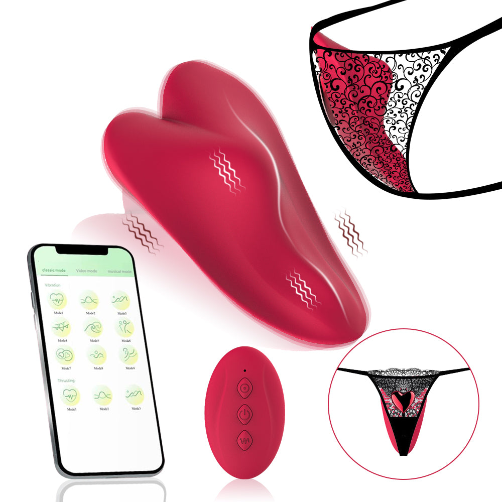 APP remote heart-shaped magnetic suction wearing underwear female massage masturbation device adult toy