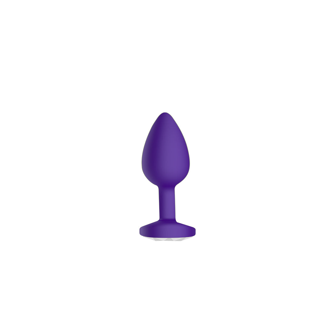 Purple Silicone Anal Plug Vibrating with Diamond 3-Piece Set For Men Charging Remote Control APP