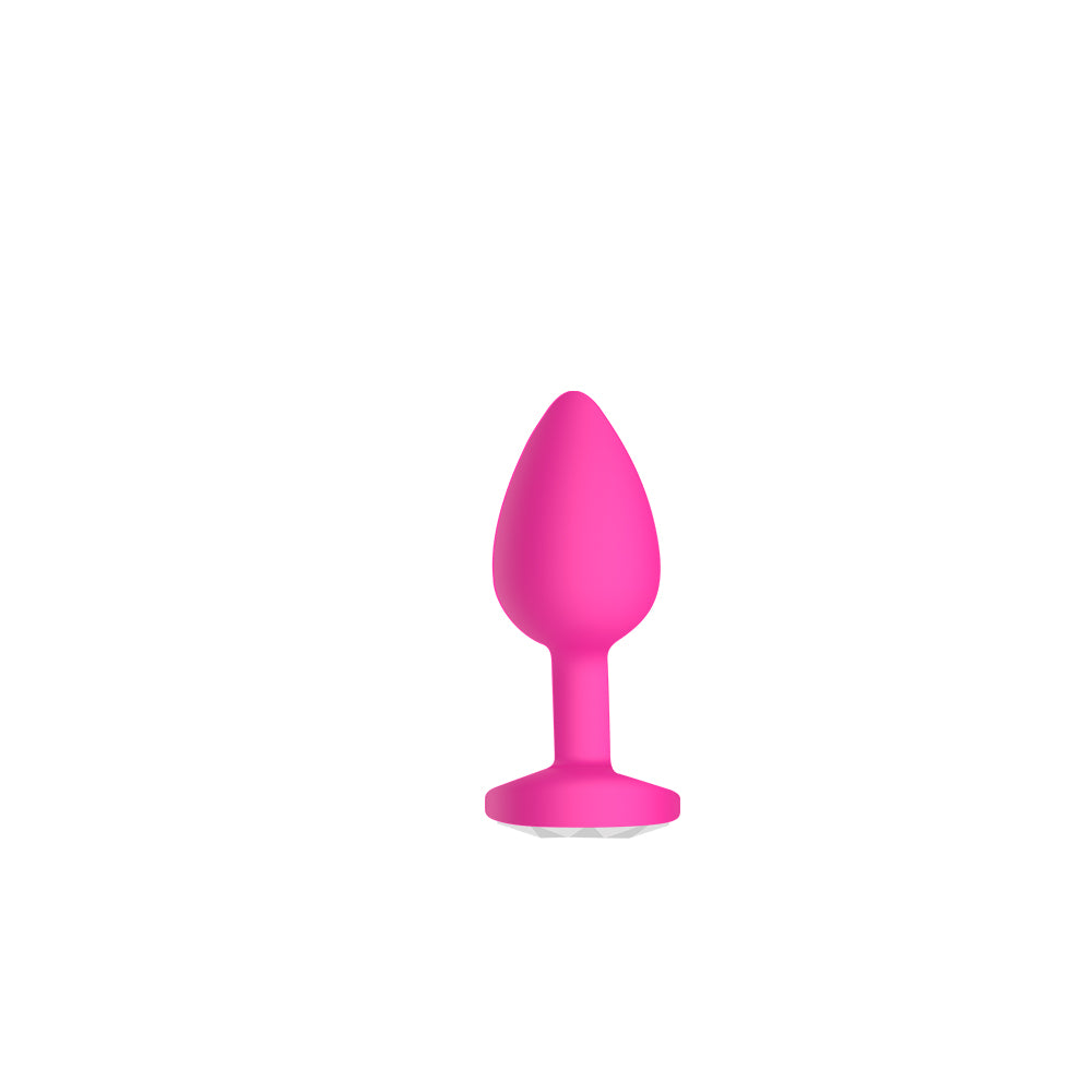 Pink Silicone Anal Plug Vibrating 3-Piece Set For Men Charging Remote Control APP