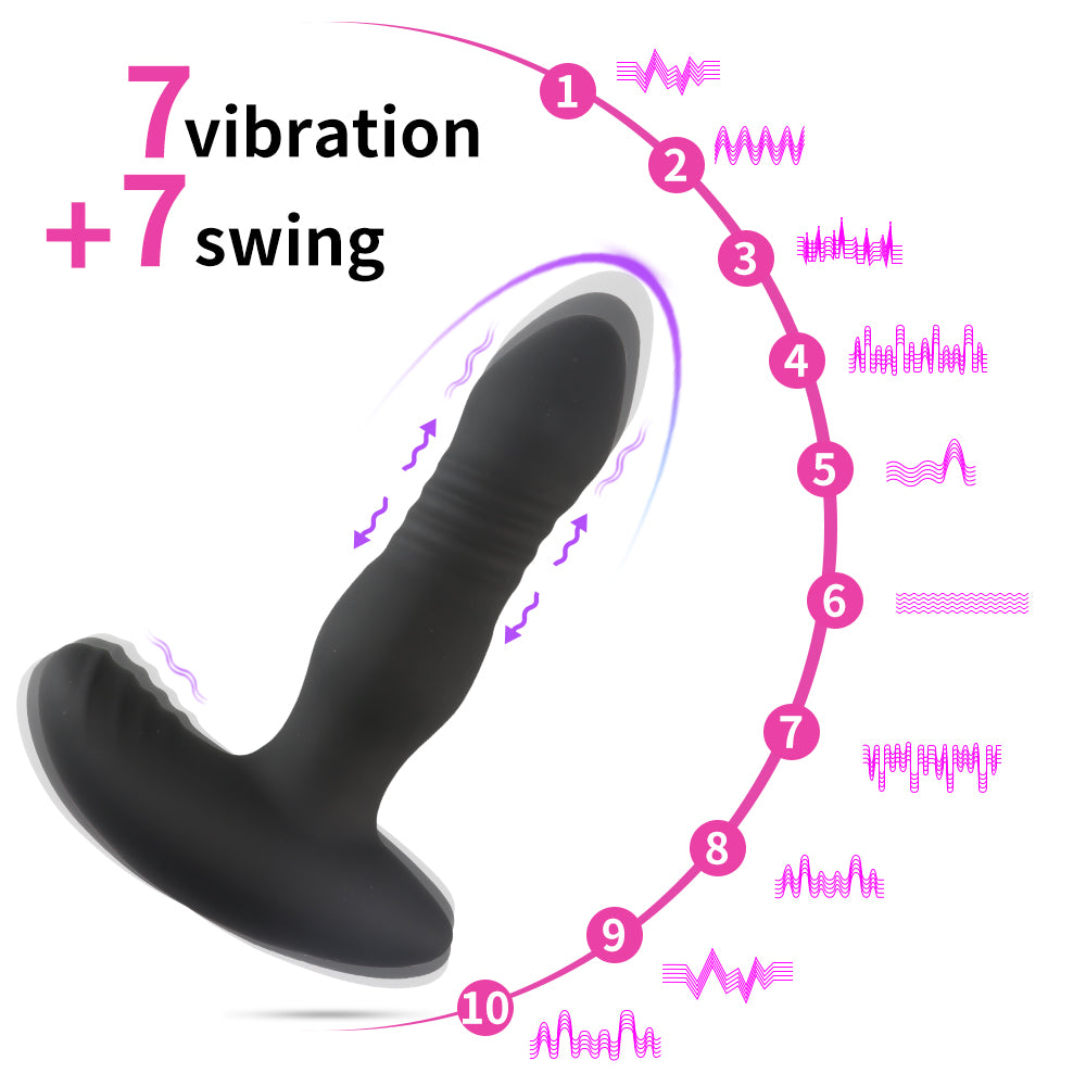 Wireless remote control prostate massager retractable anal plug for men