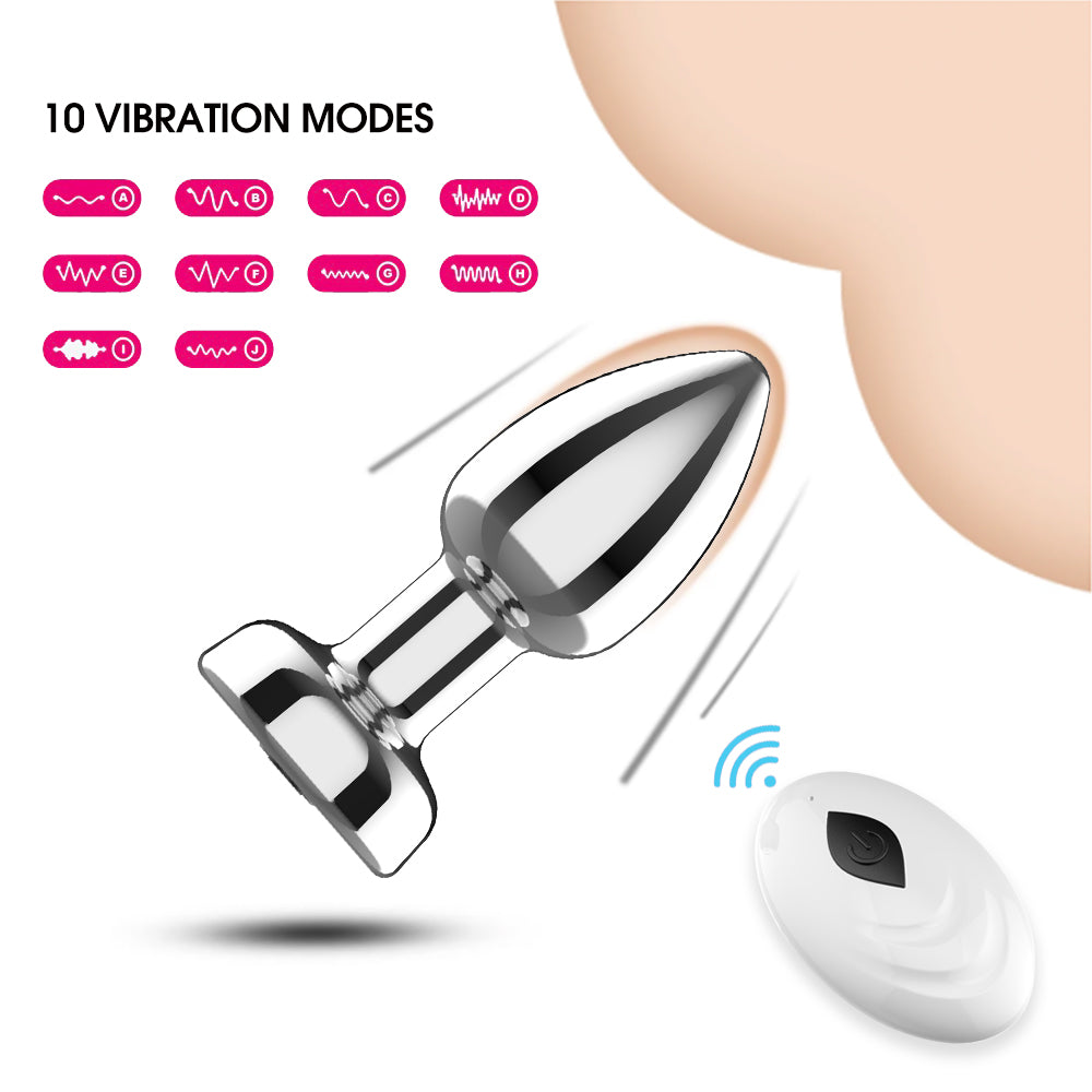 Metal Anal Plug Vibration Set For Men Charging Remote Control APP