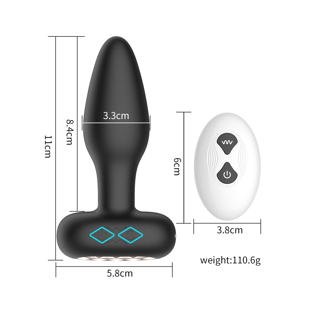 Gordon Twisting and Rotating Silicone Anal Plug Vibrator APP with Remote Control