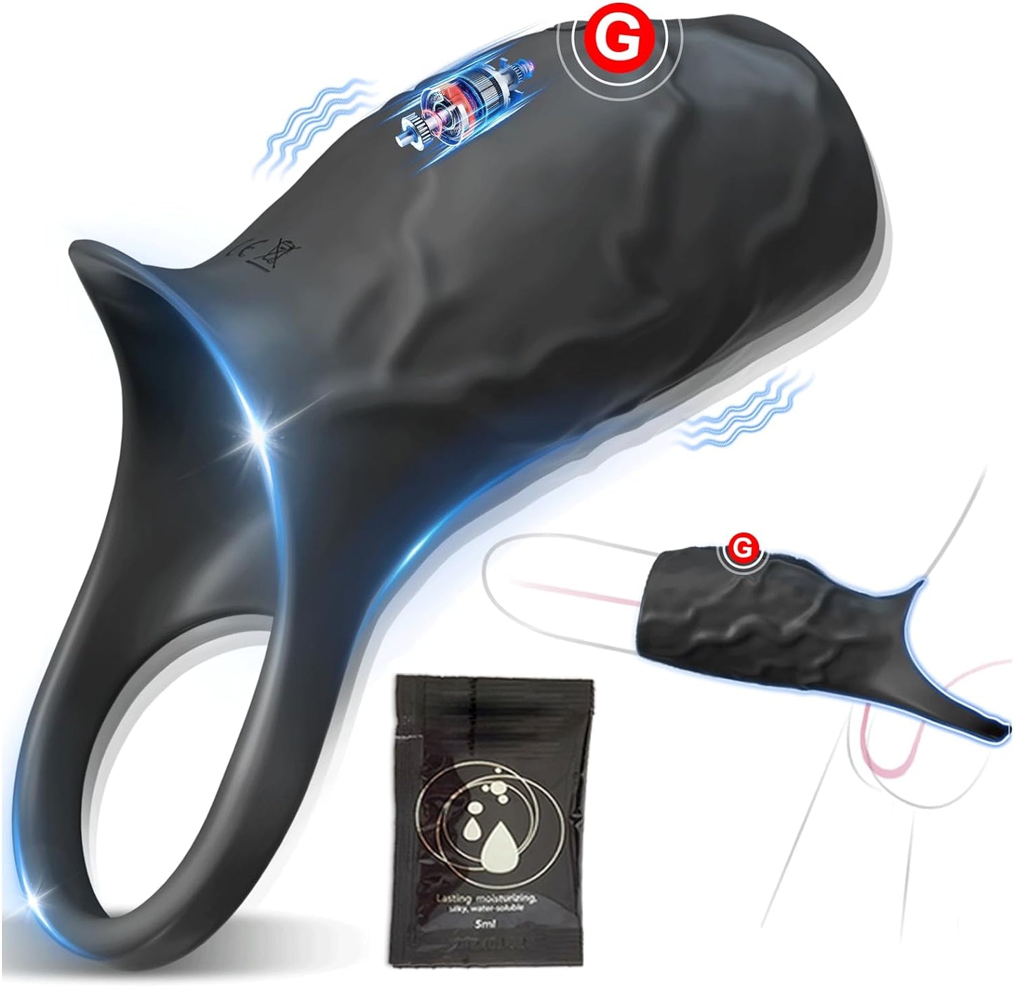 Vibrating Condom Cock Ring - Male Pleasure Device