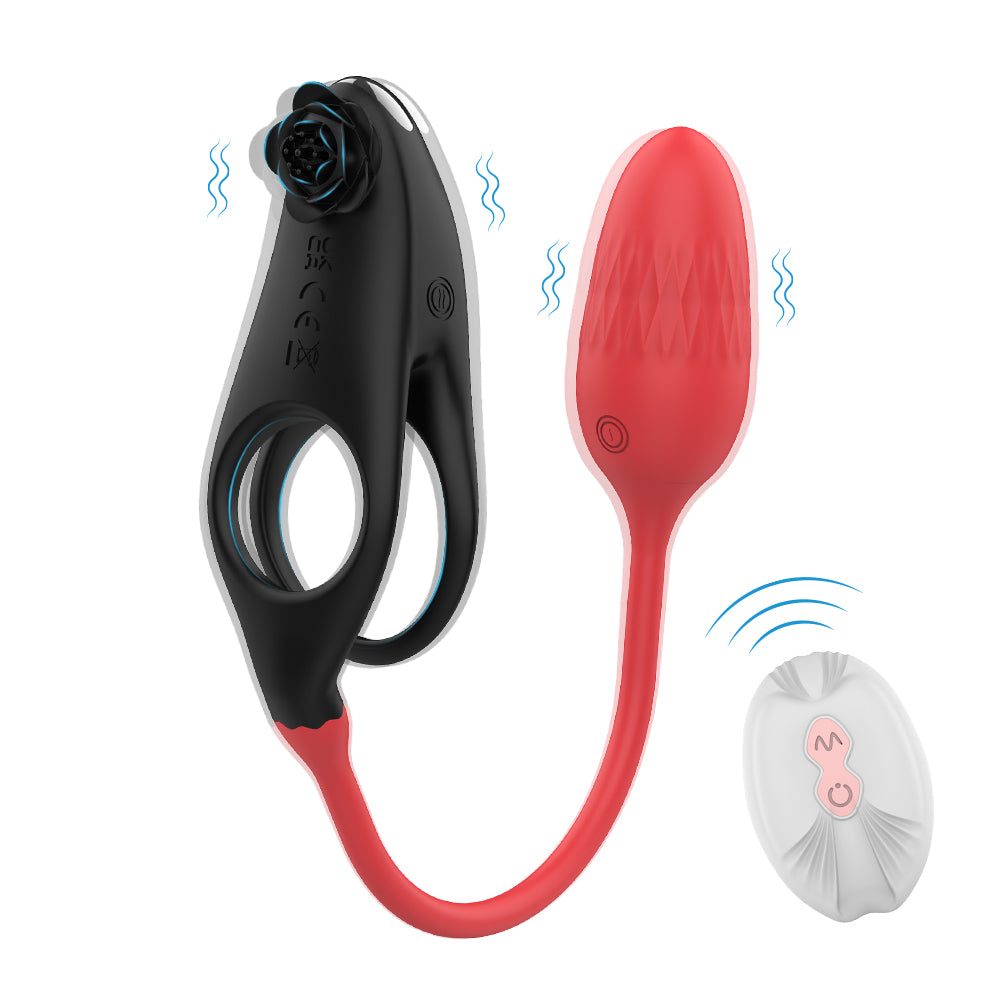 The Rose That Bites - Vibrating Penis Ring Remote Control G-spot Vibrator