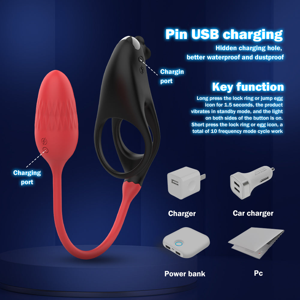 The Rose That Bites - Vibrating Penis Ring Remote Control G-spot Vibrator