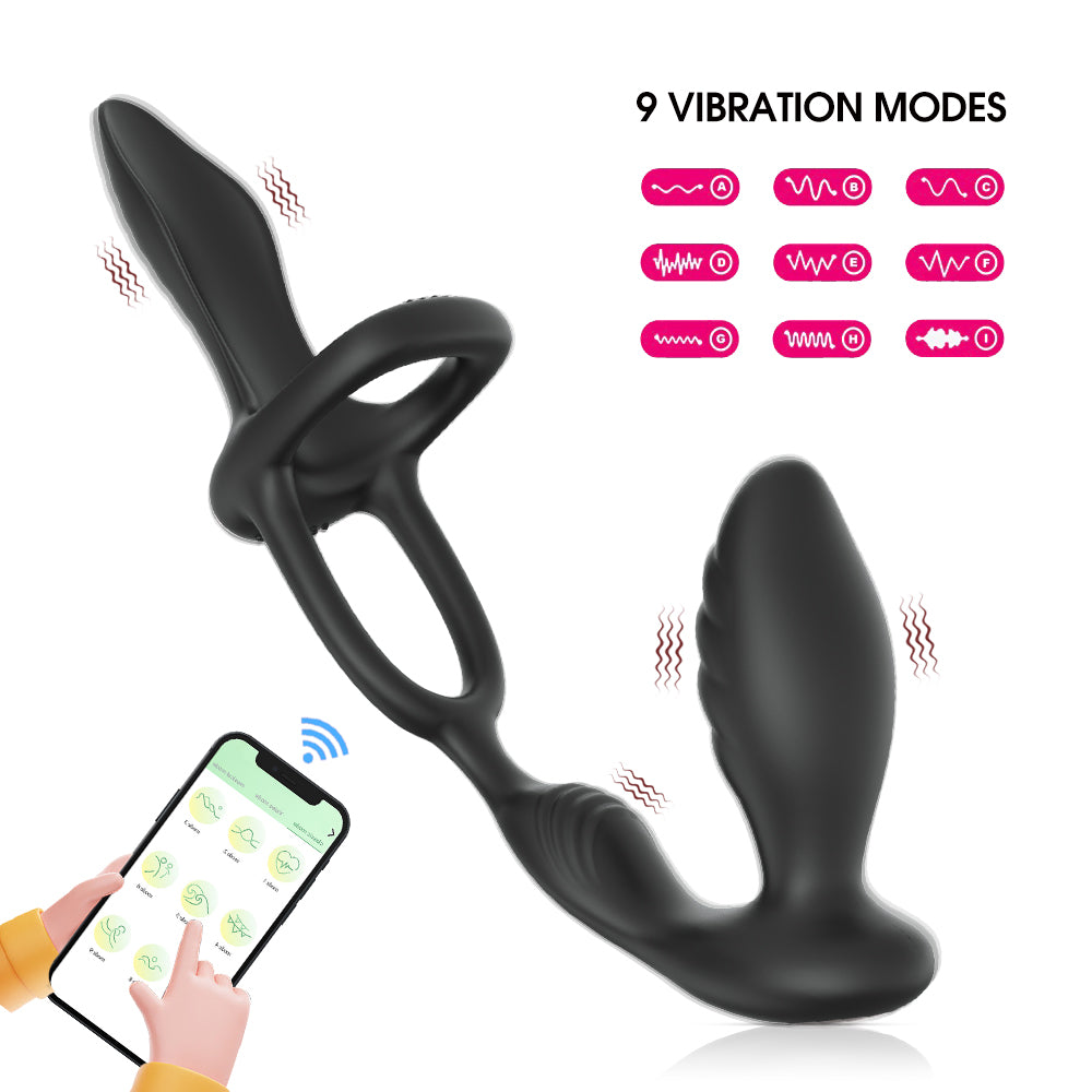 Cobra lock fine ring silicone vibration anal plug for couple APP remote control sex toys