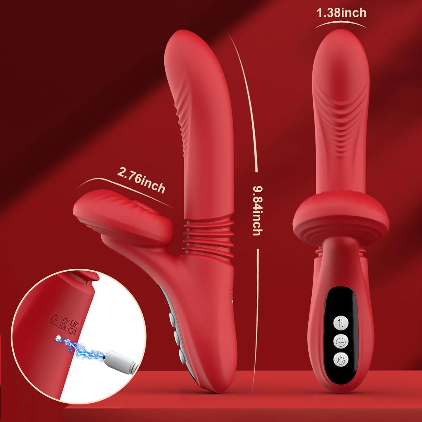 Red lips-G spot vibrator, rose toy with LCD display