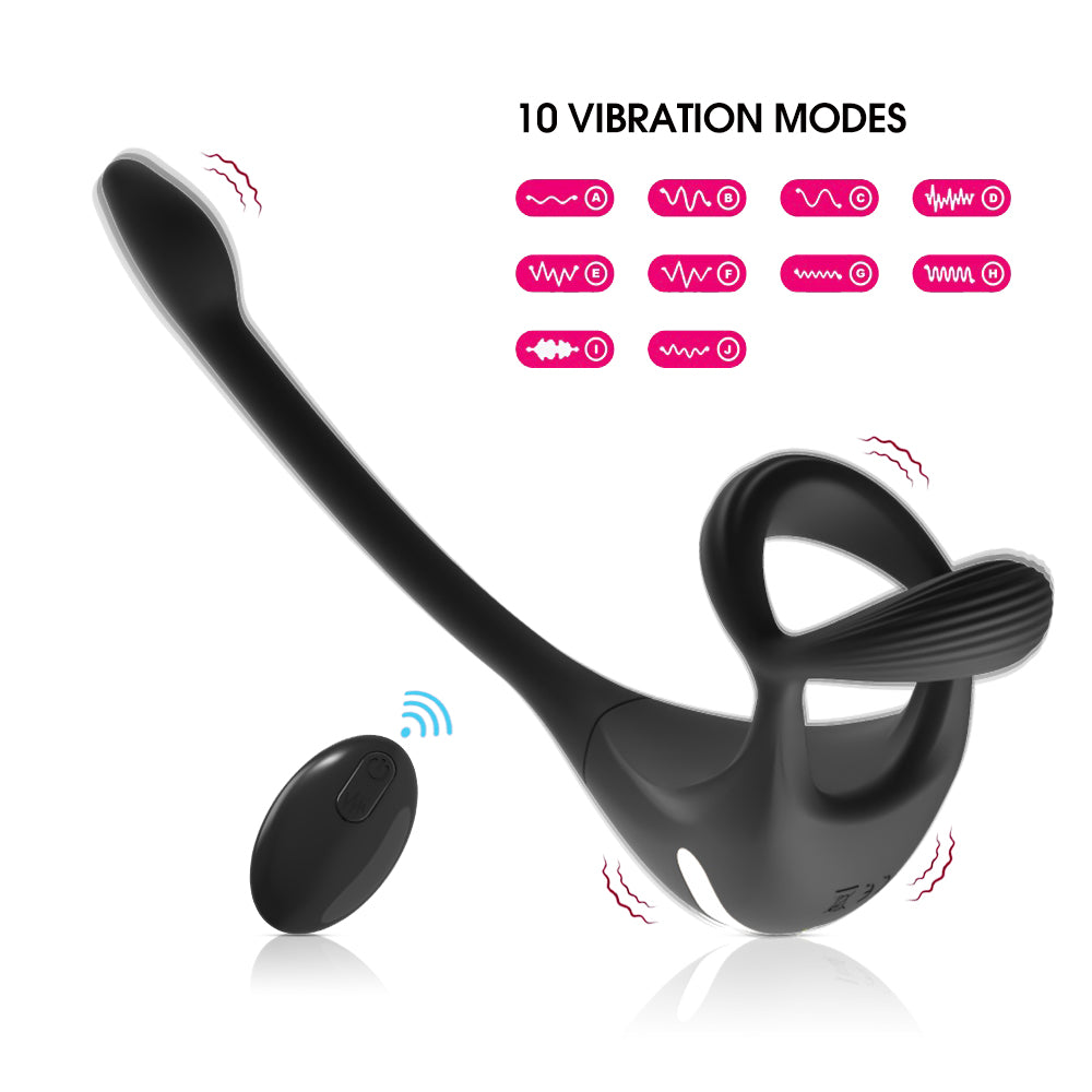 Three-head vibrating lock essence ring app remote control egg ring couple intercourse delay anti-shooting resonance penis ring sex supplies