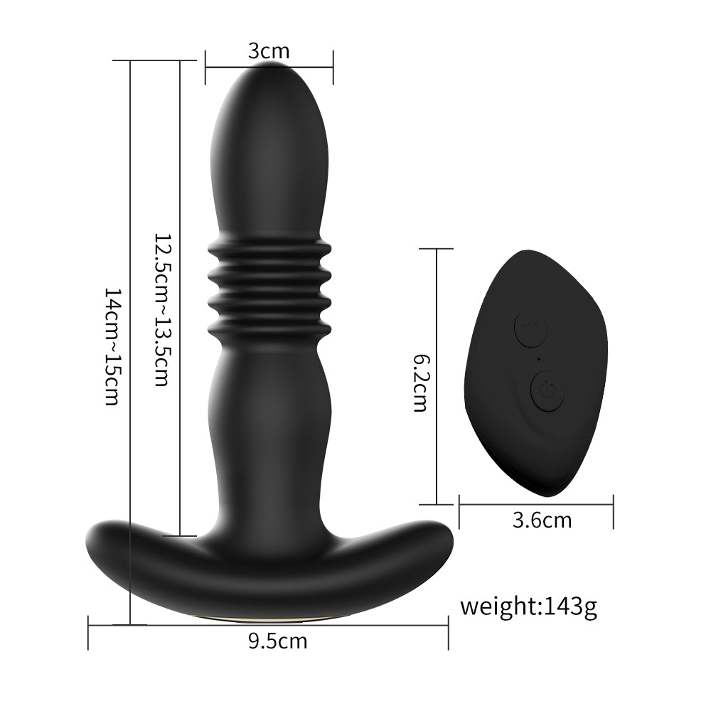 Crescent Prostate Anal Plug Silicone Telescopic Vibrator APP Remote Control