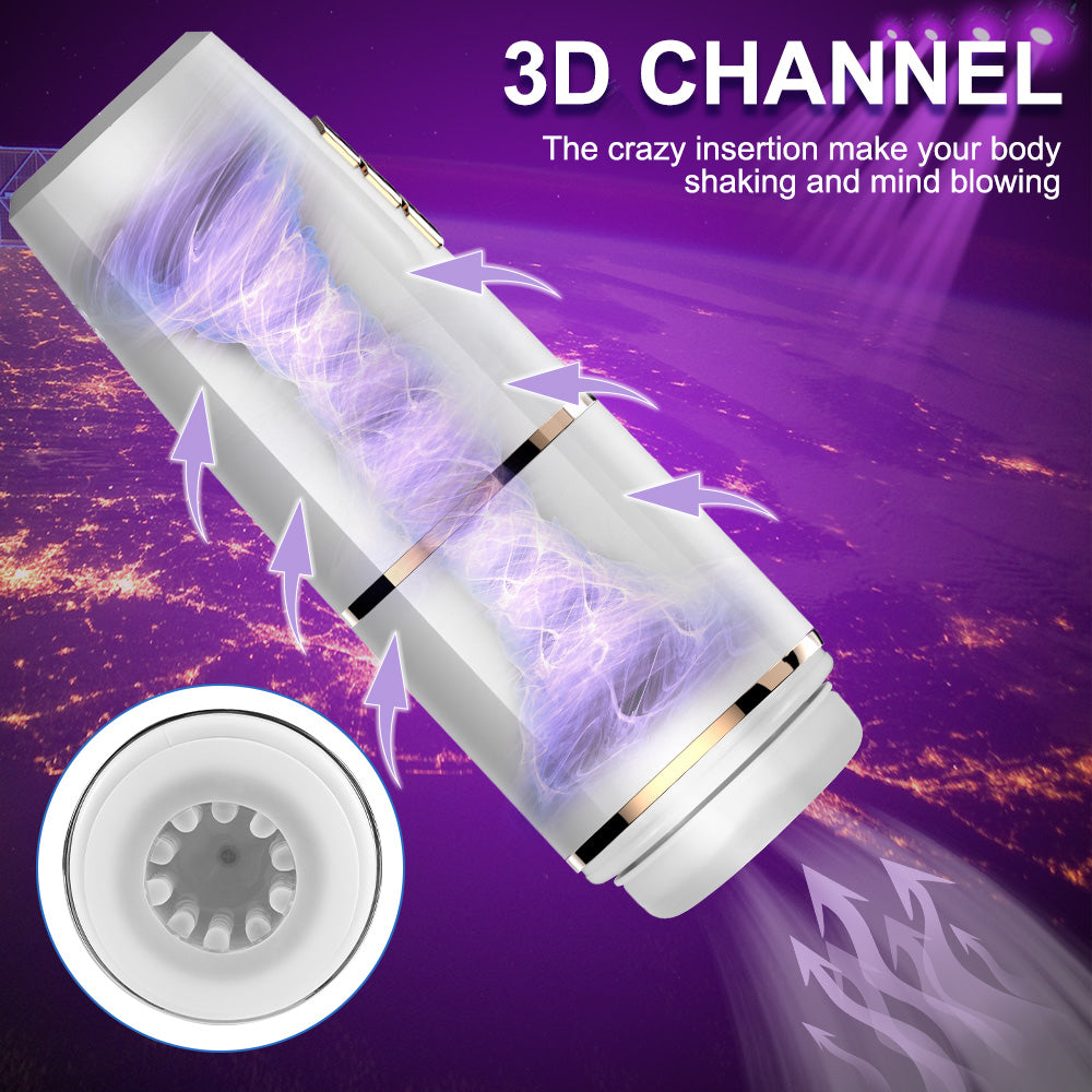 Fancial Automatic Male Masturbator Cup with 3 Suction Modes & 7 Vibrating Modes - Sucking Male Sex Toy for Men