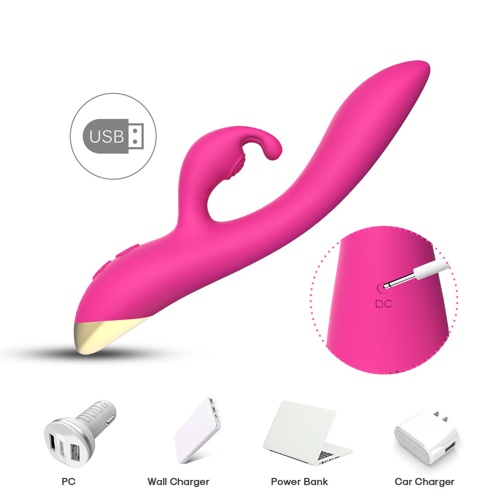 Silicone rechargeable double-headed G-spot vibrator sex toys adult female silent masturbation device