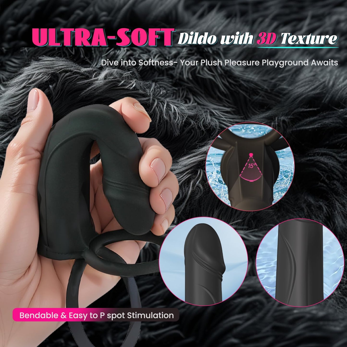 Strap-On Anal Dildo with Vibrating Cock Ring and Butt Plug - 10 Vibration Modes for Couples' Pleasure, Double Dildo Anal Vibrator for Men & Women