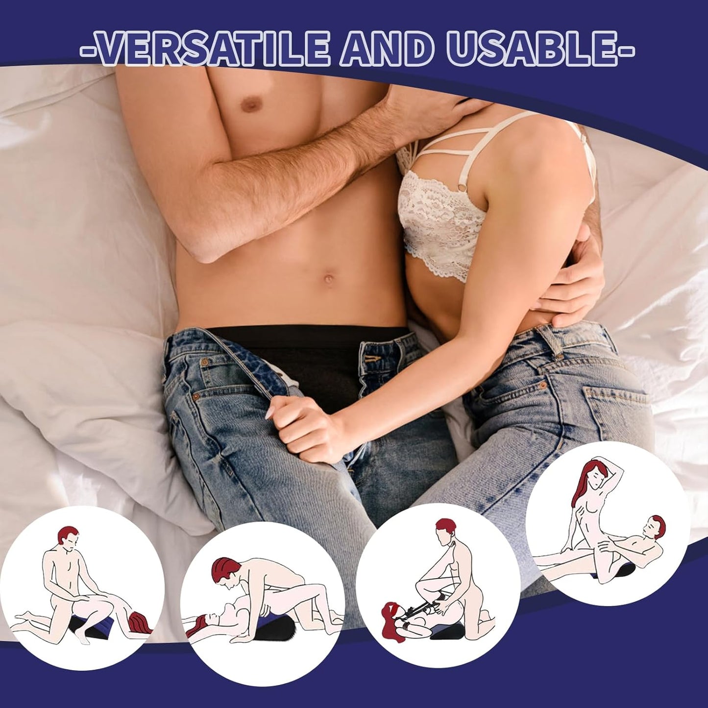 Adult Sex Toys Pillow – Triangle Inflatable Cushion for Enhanced Couple's Play. Provides Support for Deeper Positions, Ideal for Men and Women. Perfect Positioning Ramp for Couples.