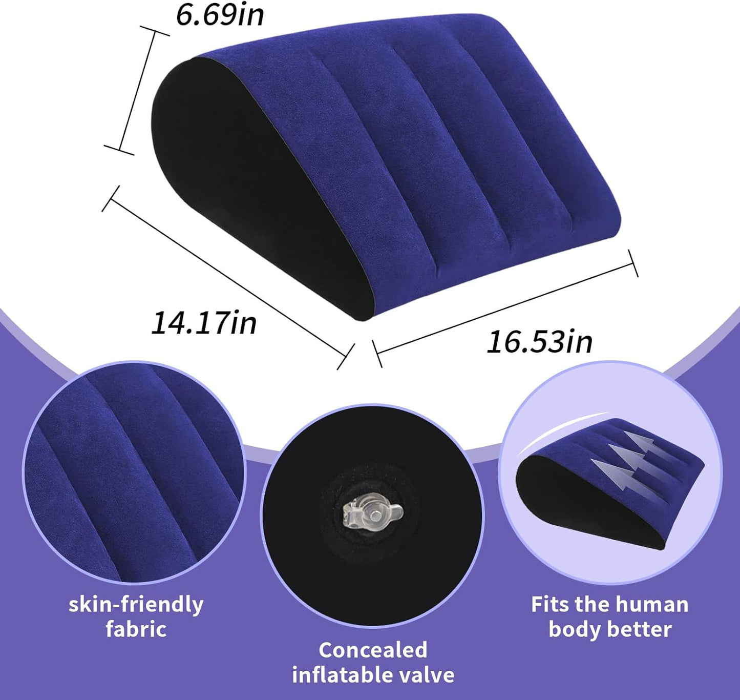 Adult Sex Toys Pillow – Triangle Inflatable Cushion for Enhanced Couple's Play. Provides Support for Deeper Positions, Ideal for Men and Women. Perfect Positioning Ramp for Couples.