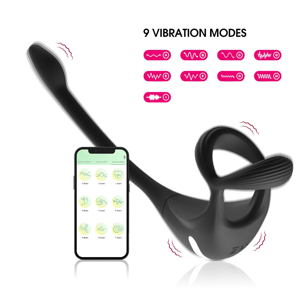 Three-head vibrating lock essence ring app remote control egg ring couple intercourse delay anti-shooting resonance penis ring sex supplies