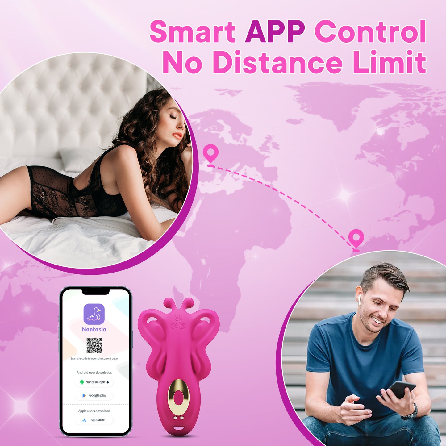 Thong Wearable Vibrator Adult Female Sex Toy, APP Controlled Clitoral Stimulator Novelty Adult Toy, 9 Vibration Modes, Mini Hidden Butterfly Vibrator Rose Sex Toy for Women and Couples