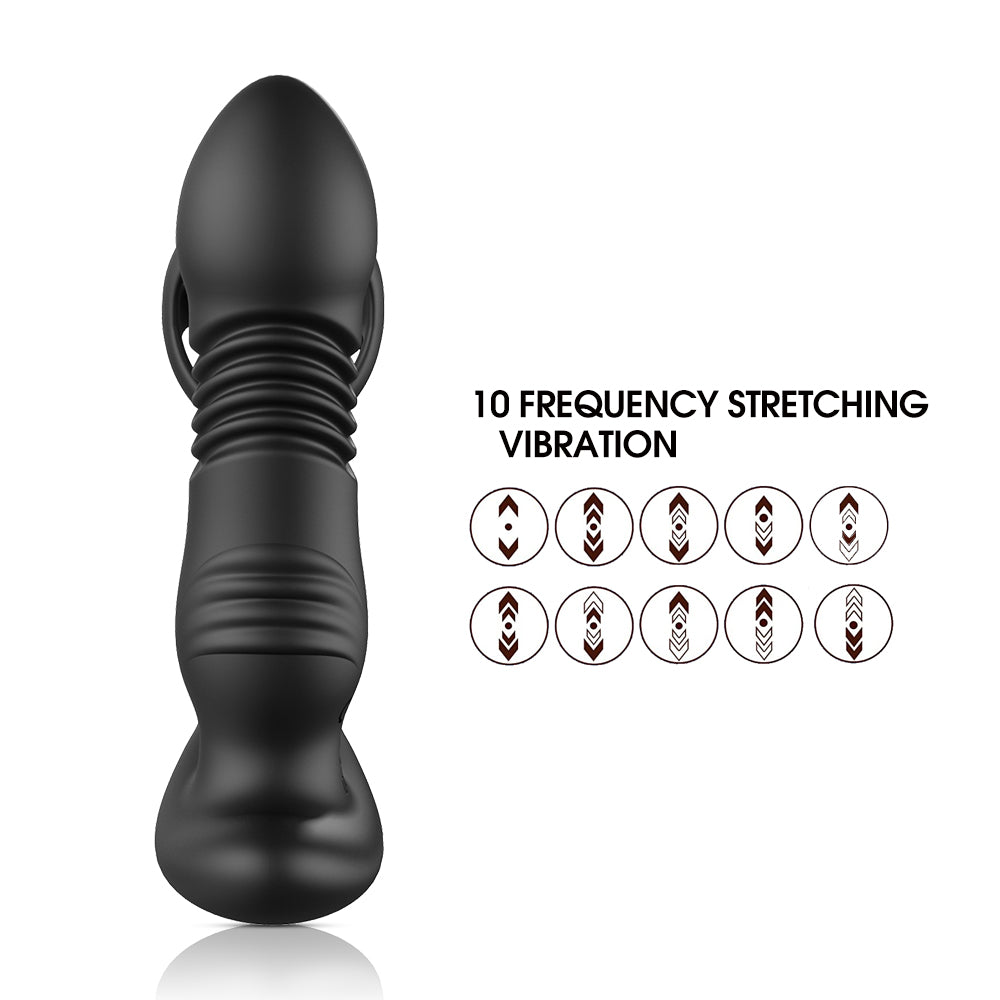 Crescent third generation three-ring prostate anal plug silicone telescopic double shock APP remote control