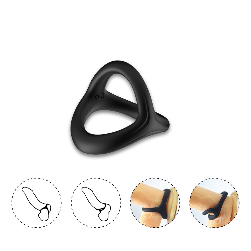 Male Y-shaped lock fine ring soft silicone three-ring male root bondage penis ring adult sex toys