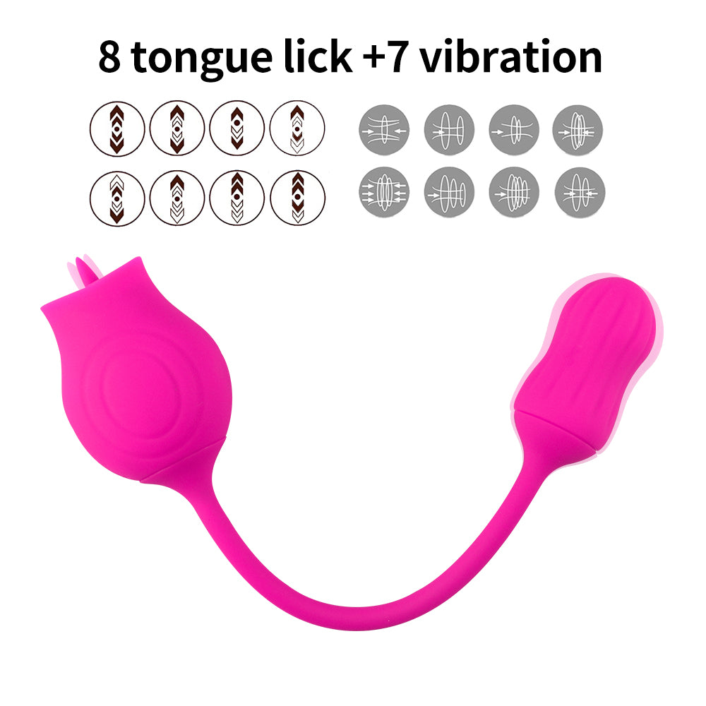 Tongue Licking Vibration Massage Masturbation Device Rose Red Tongue Retractable Backyard Anal Plug Jumping Egg Rose Red Adult Products