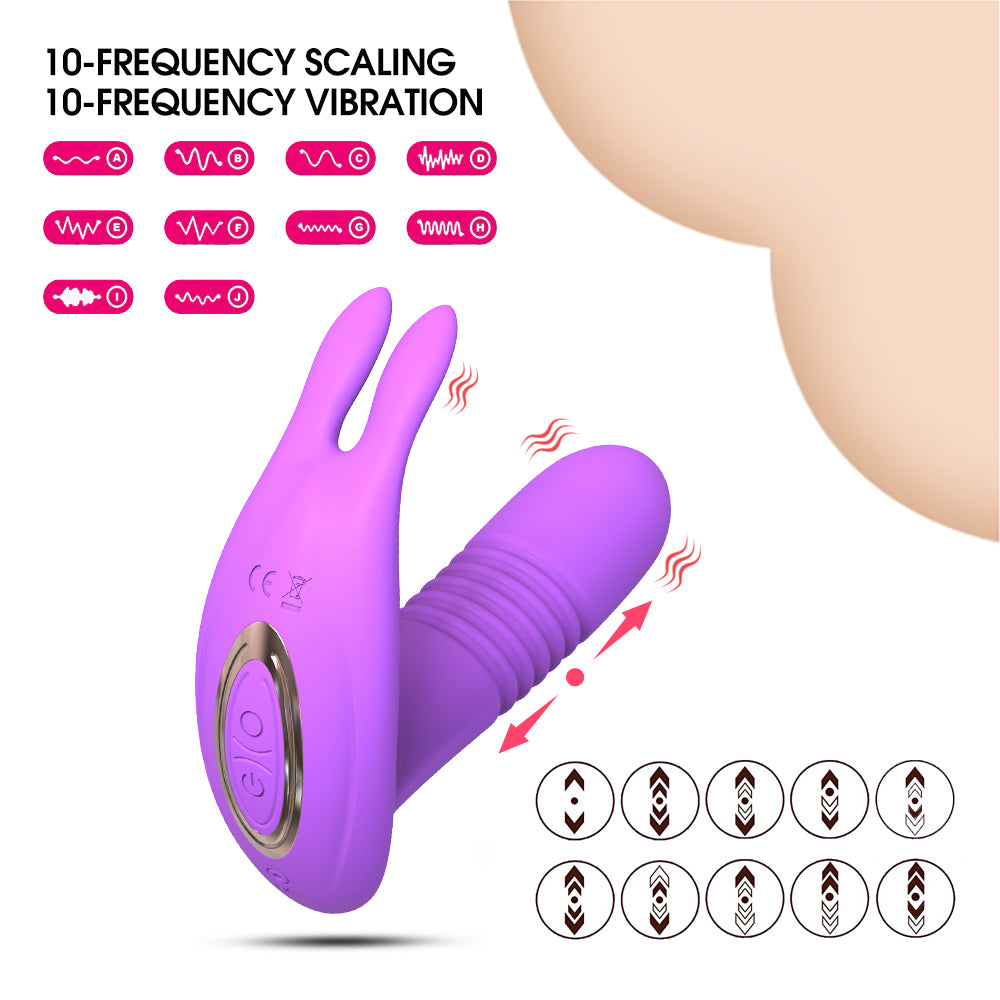 Rabbit Elf Penis Anal Plug Silicone Vibrator Wearable Sex Toys APP Remote