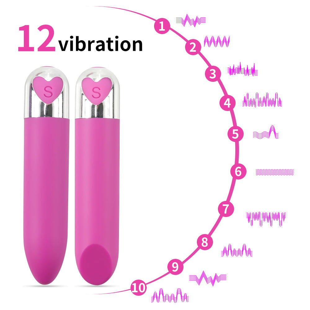 Lipstick bullet mini vibrating heart-shaped egg AV vibration massage stick rechargeable for women