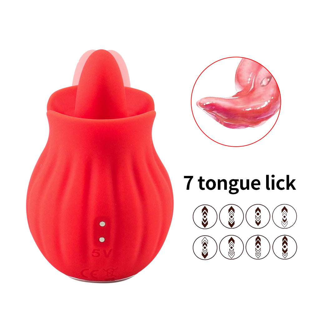 Tongue licking vibrating massage masturbation device rose tongue retractable backyard anal plug jumping egg adult products