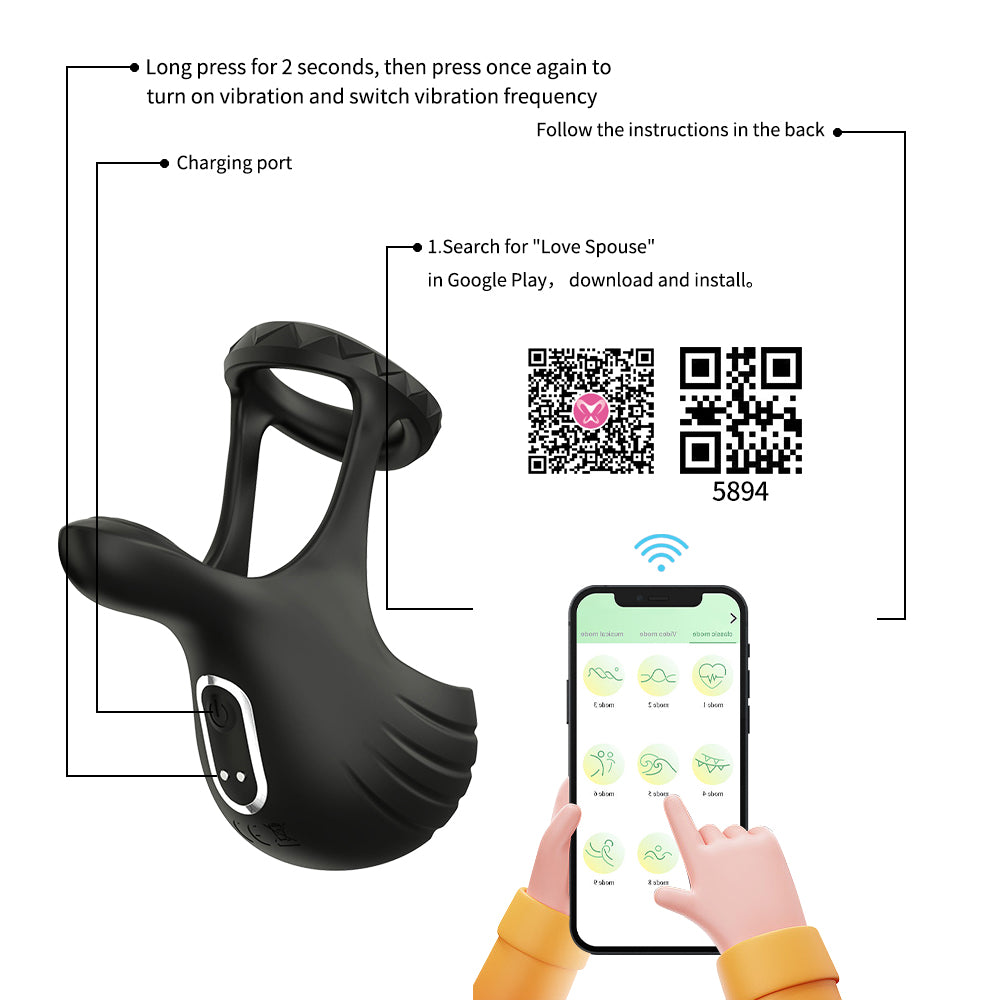 Charging APP Feitian Egg Delay Lock Egg Ring Egg Set Couple Supplies