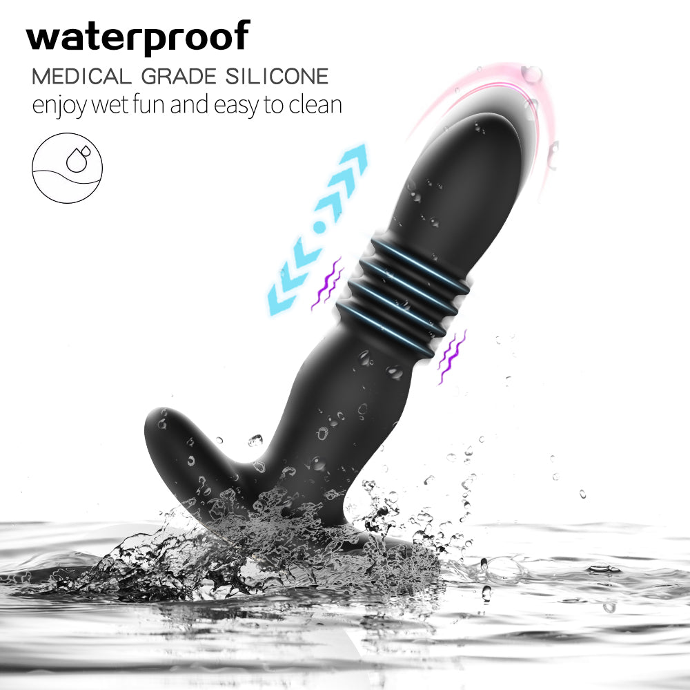 Crescent Prostate Anal Plug Silicone Telescopic Vibrator APP Remote Control