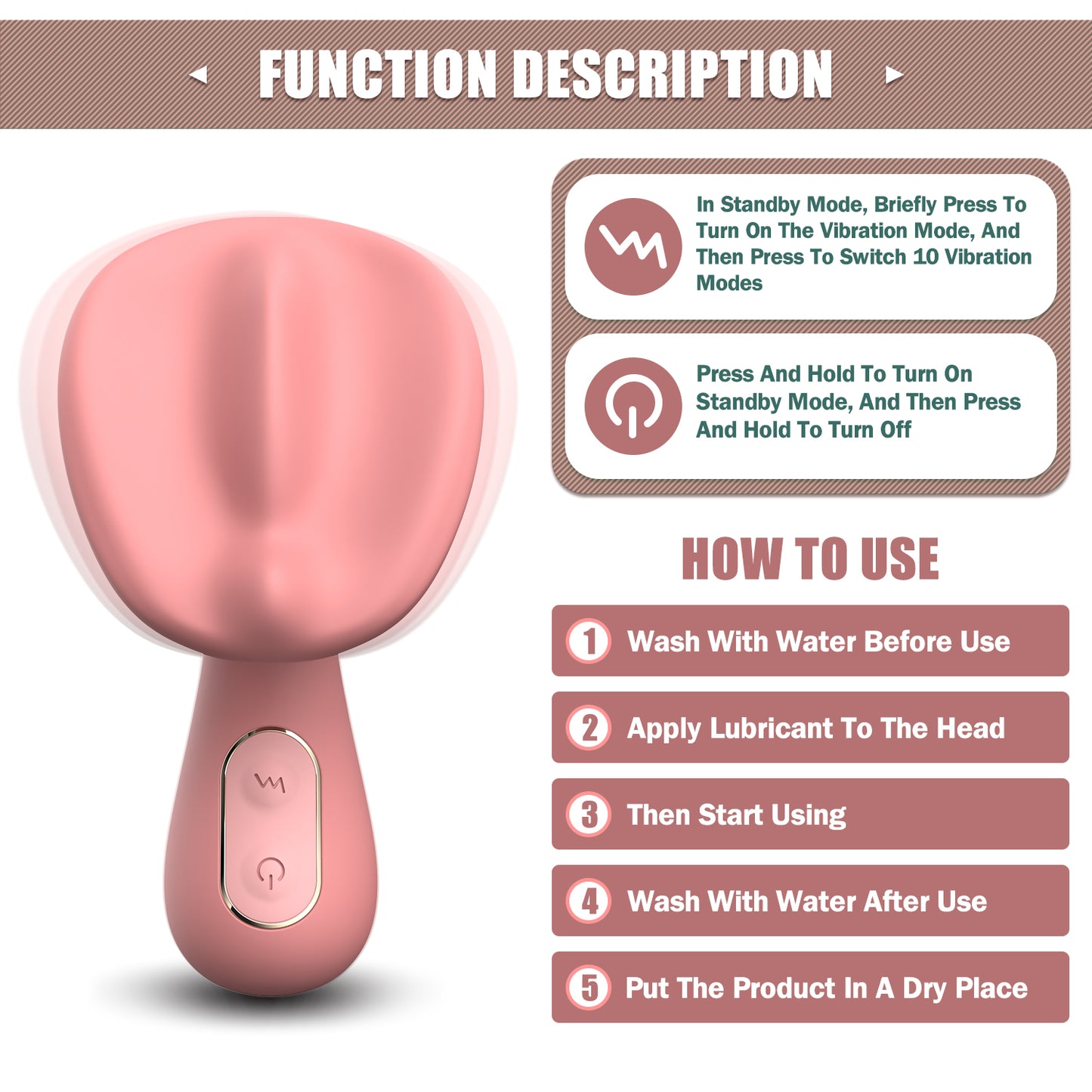 Mushroom head vibrator - G-spot stimulation vibrator, bullet mini vibrator for women couples sex toys