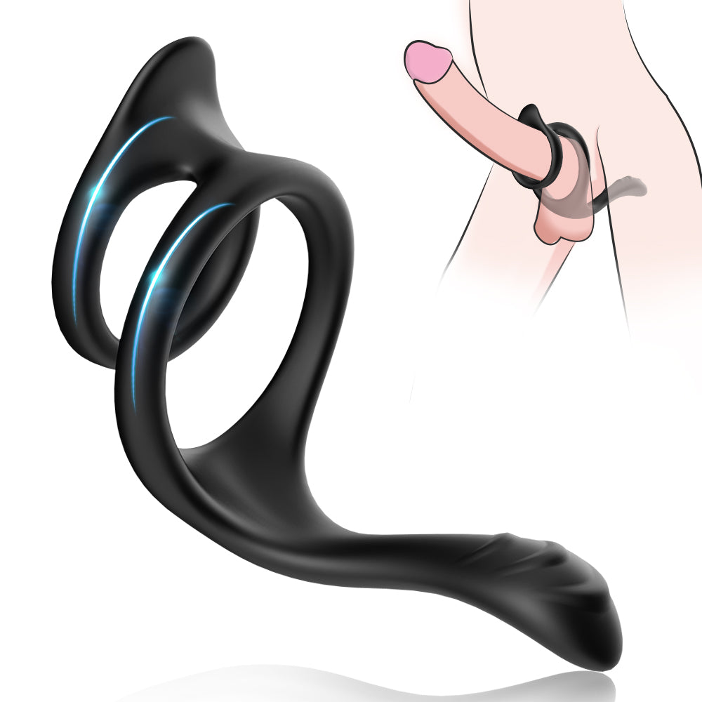 Double ring lock fine ring time-delay men's fun adult toys sex products