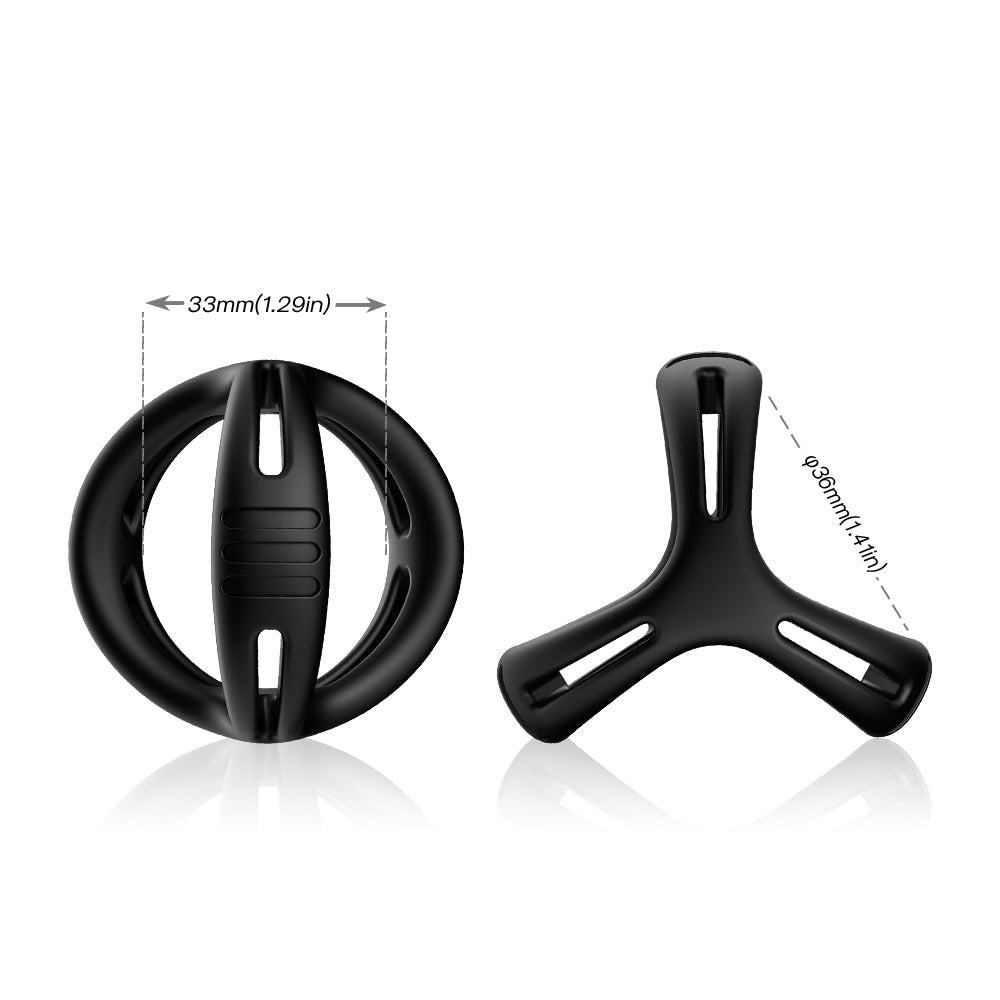 Silicone three-ring lock fine ring men's triangular stem root restraint sac crystal ring sun ring